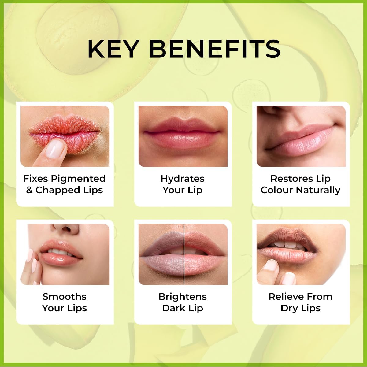 Syfer Natural Lip Oil with Vitamin C & Yeast Extract - Long Lasting Moisturizing & Nourishing Lip Treatment for Women & Girls - 4ml Avocado Flavor - Perfect for Dry Lips, Daily Hydration & Night Care