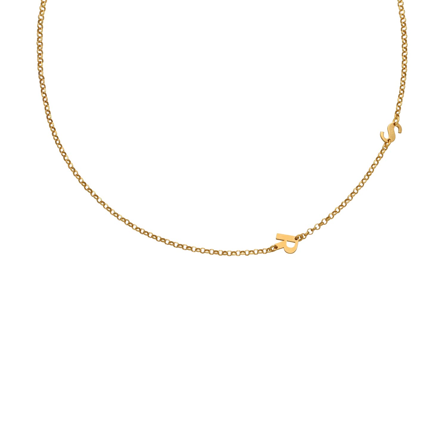 Oak & Luna Mini Initial Choker Necklace - Sterling Silver/Gold Plated/Rose Gold Plated/Gold Vermeil - Dainty Personalized Jewelry for Women, Mothers, Gifts for Her - Perfect for Everyday Wear, Birthdays & Special Occasions