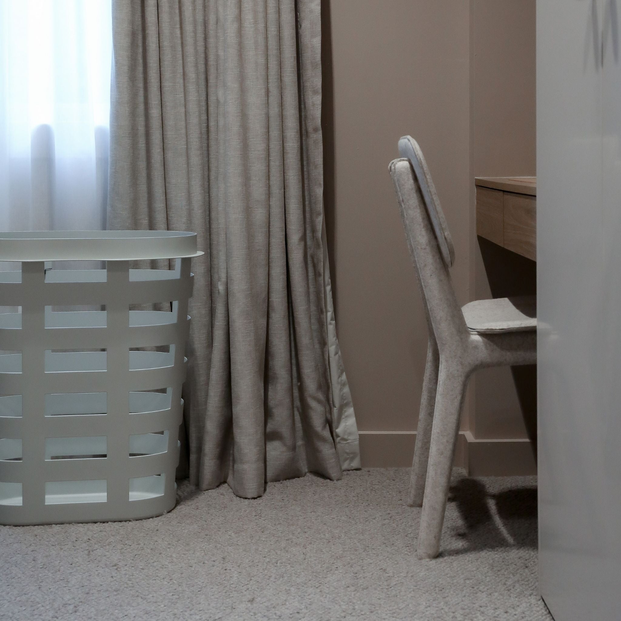 HAY Storage and Laundry Basket - Light Grey Woven Organizer for Bedroom, Bathroom & Closet Organization