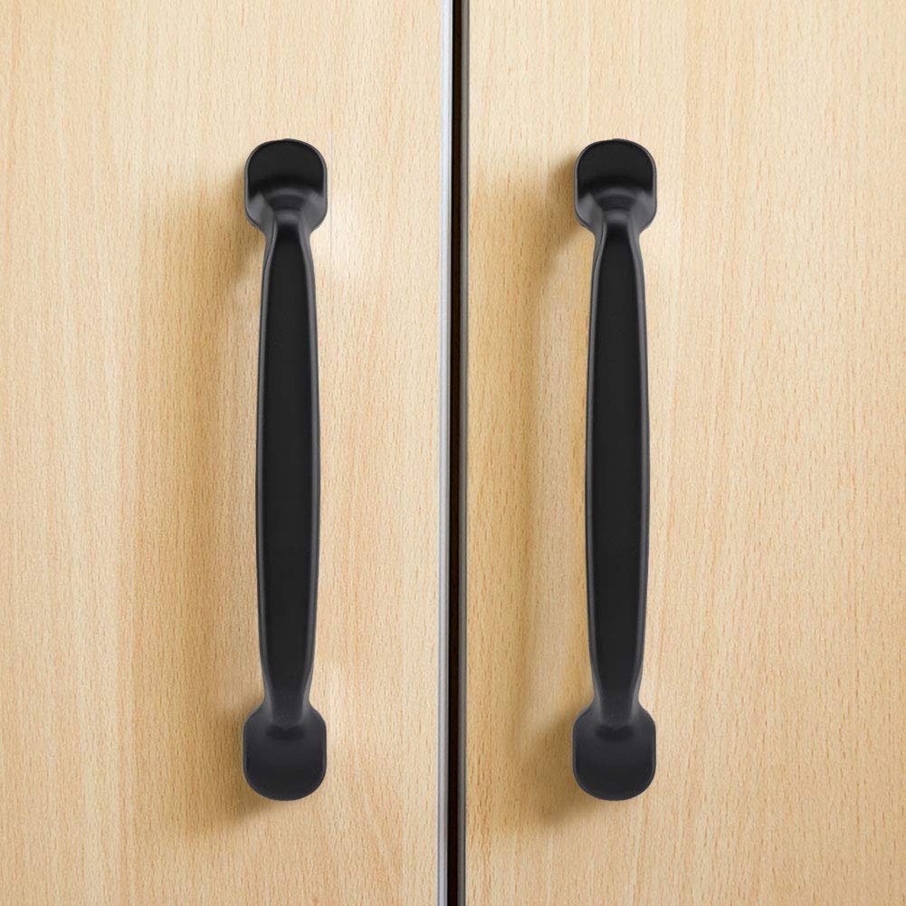 Premium Black Door Handle - Heavy Duty Cabinet & Wardrobe Drawer Pulls (2 Pack) - Perfect for Kitchen Cabinets, Bedroom Furniture & Office Storage Solutions