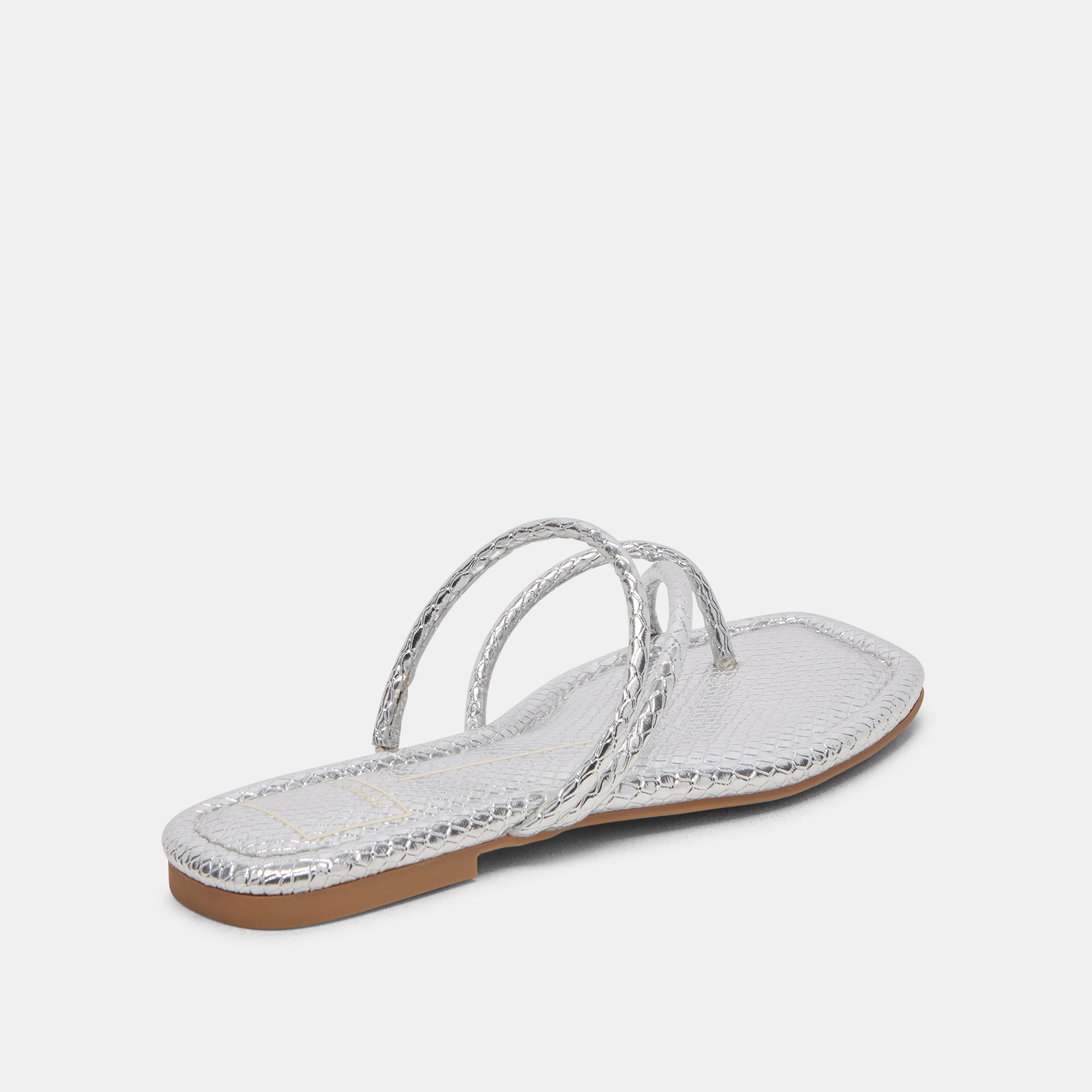 LEANNA Women's Silver Embossed Stella Sandals - Comfortable & Stylish Summer Casual Shoes for Beach, Vacation, and Everyday Wear