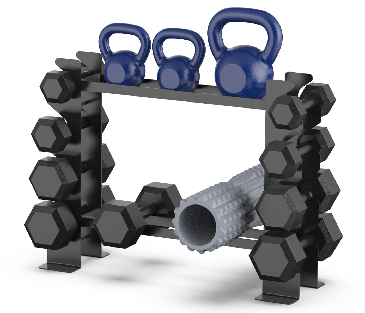 DONOW 2-Tier Compact Dumbbell Rack Stand for Home Gym - Space-Saving Dumbbell Storage Organizer (26.75