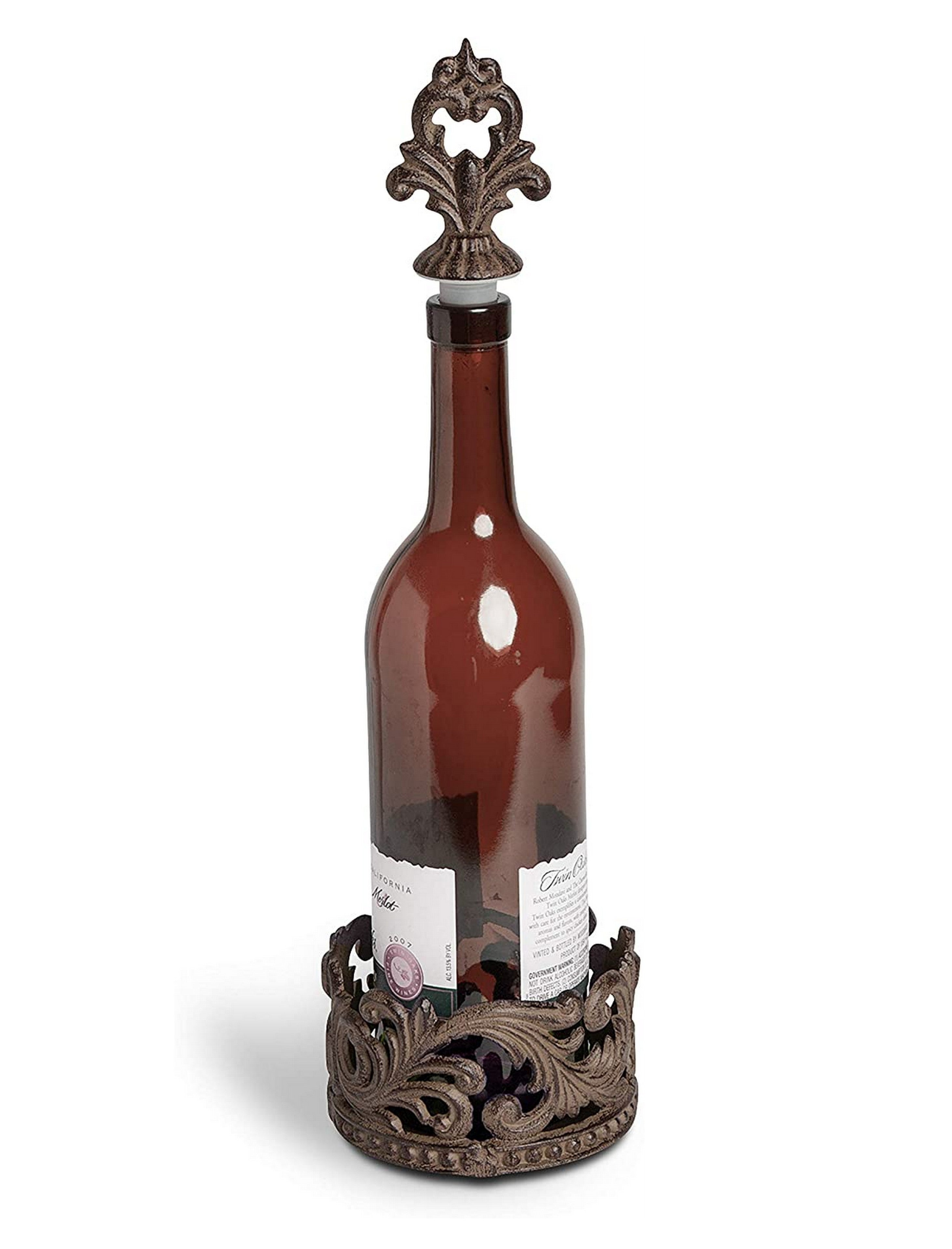 Premium GG Collection Wine Bottle Caddy & Stopper Set - Elegant Wine Accessories for Gifts, Parties & Home Bar Organization (Holds 2 Bottles) - Perfect for Dinner Parties, Weddings & Wine Lovers