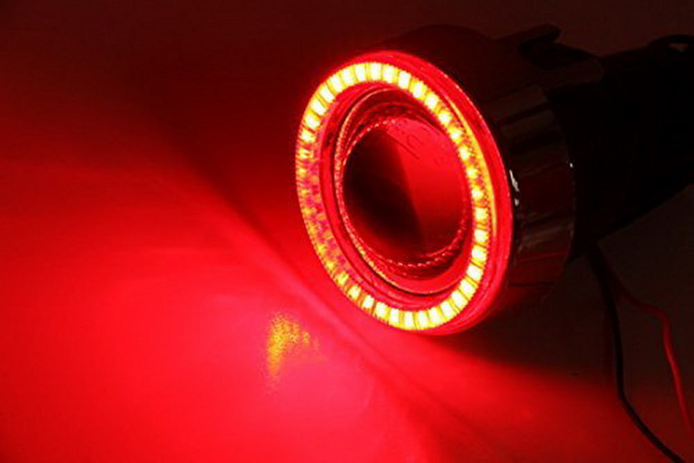 Super Bright 40 LED Halo Angel Eyes Projector Fog Lights with Red Rings - High Performance Car Lighting for Night Driving & Off-Road Adventures