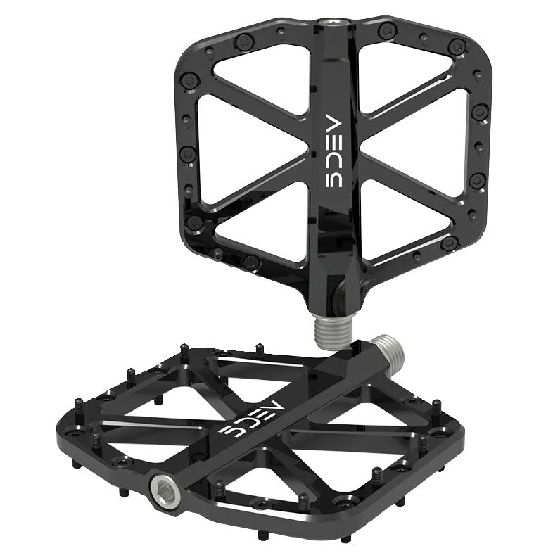 5Dev All Around Bike Pedal - Black MTB/BMX Pedals for Mountain Biking & Commuting | Durable CNC Machined Platform Pedals with Replaceable Pins