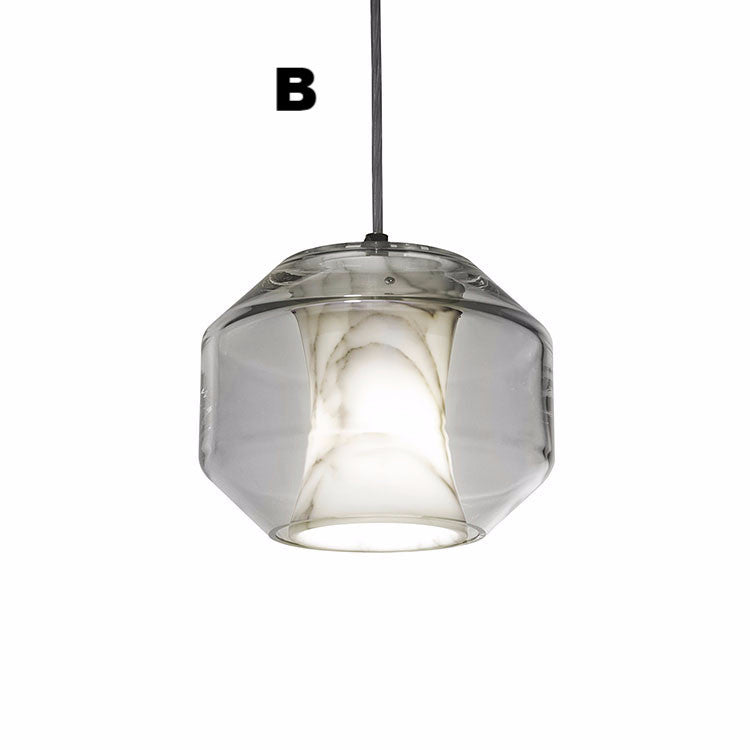 Elegant Marble Nox Pendant Light - Modern Hanging Lamp for Kitchen Island, Dining Room & Living Room Decor