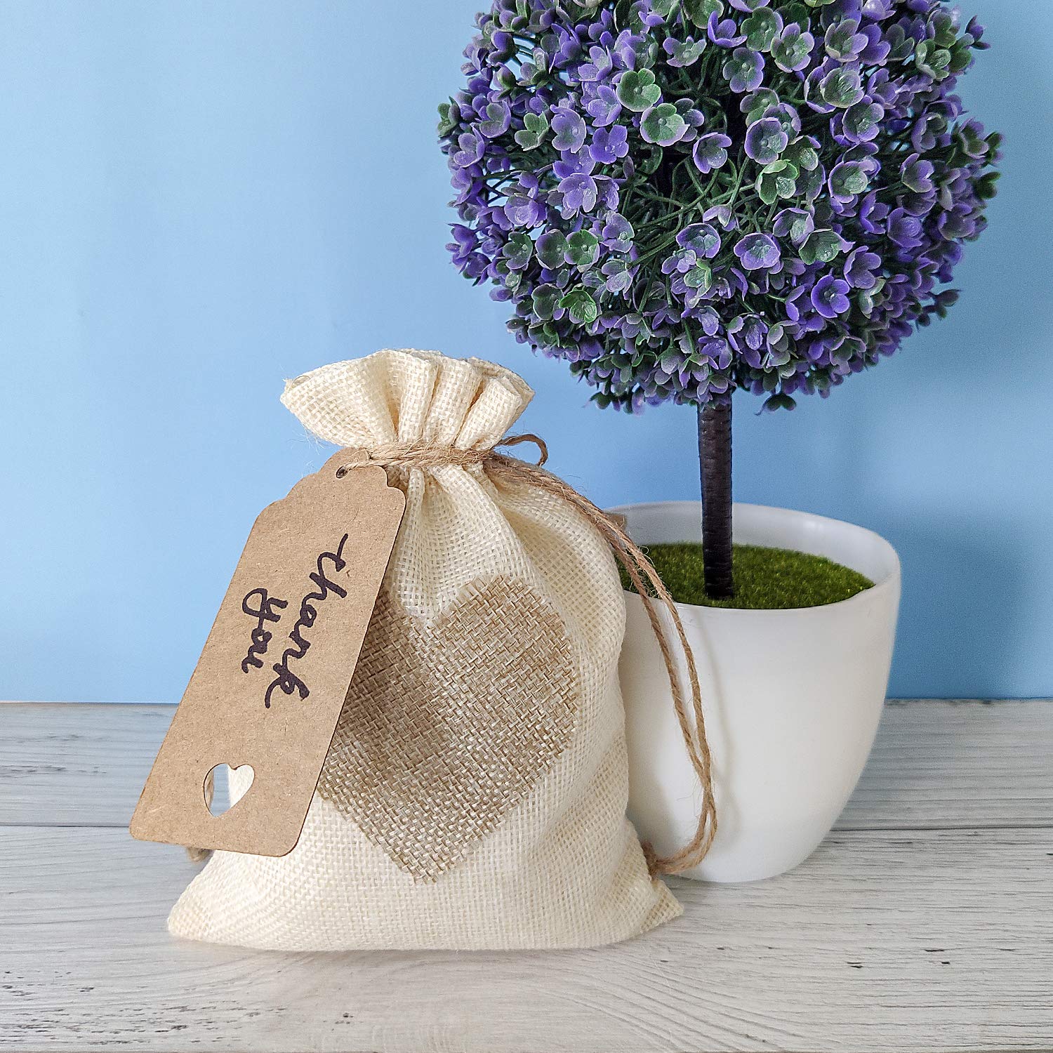 SumDirect 36Pcs 5x7 Inch Heart-Shaped Burlap Drawstring Bags - Natural Beige Linen Favor Pouches for Wedding, Baby Shower, Party Favors | Perfect for Gift Wrapping, Candy Bags, Bridesmaid Gifts & DIY Craft Projects