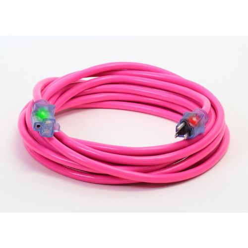 Pro Glo SJTW Heavy Duty Lighted Triple Tap Extension Cord with CGM - 15ft Power Strip for Home, Office, Workshop & Outdoor Use