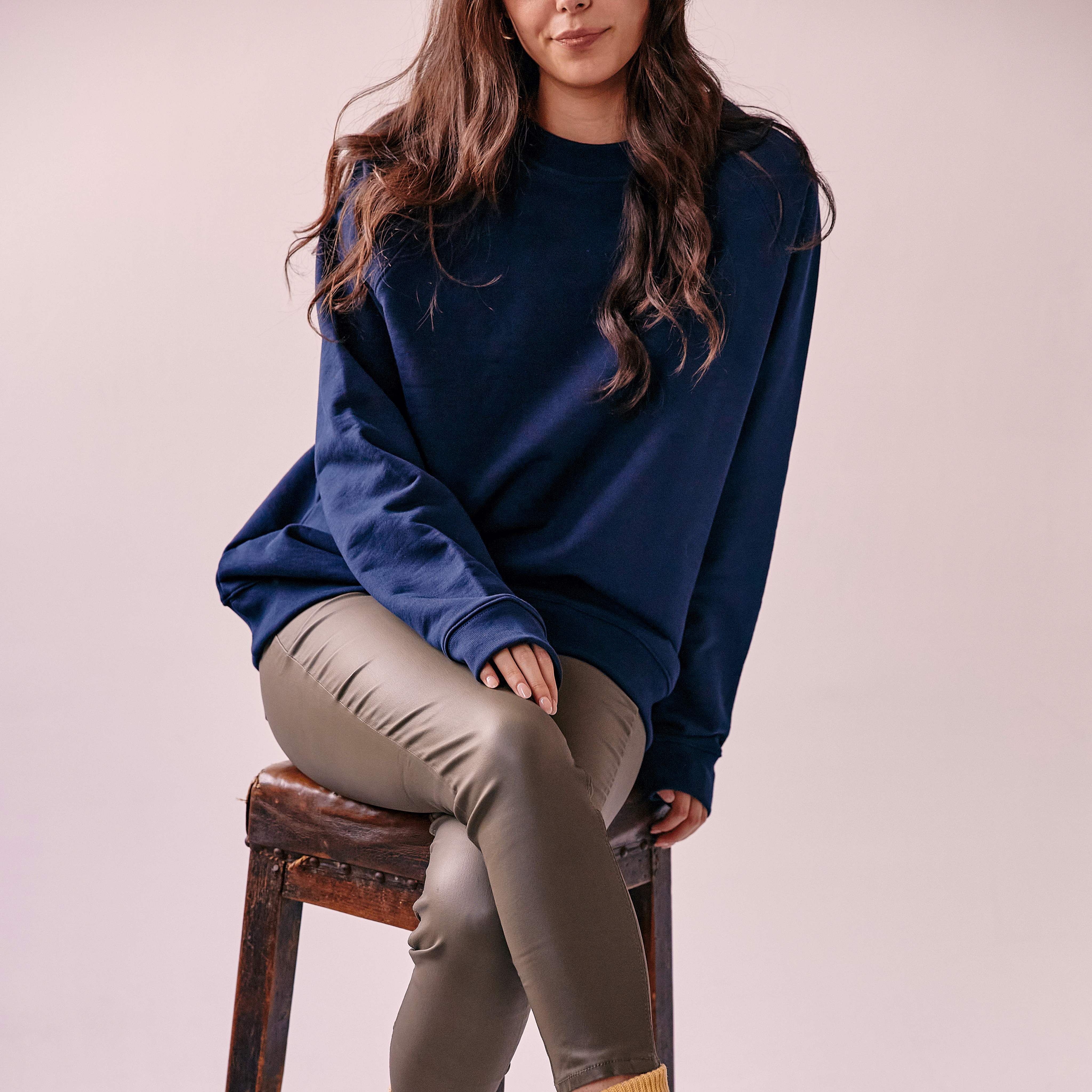 Premium Cotton Navy Blue Sweatshirt for Men & Women - Soft & Comfortable Pullover Hoodie for Casual Wear, Gym & Outdoor Activities