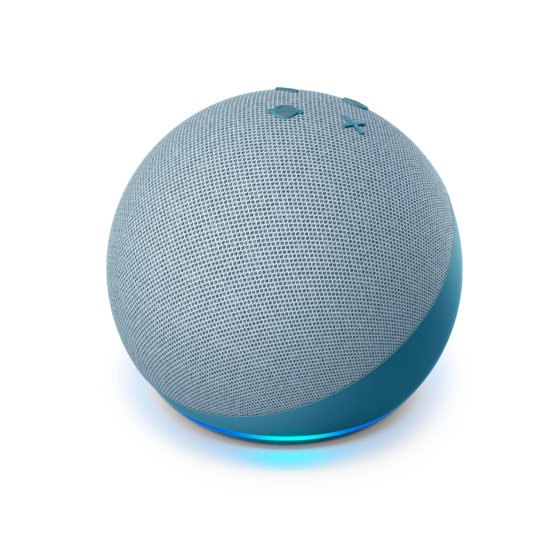 Refurbished Amazon Echo Dot (4th Gen) - Smart Speaker with Alexa - Blue - Perfect for Home Automation & Music Streaming