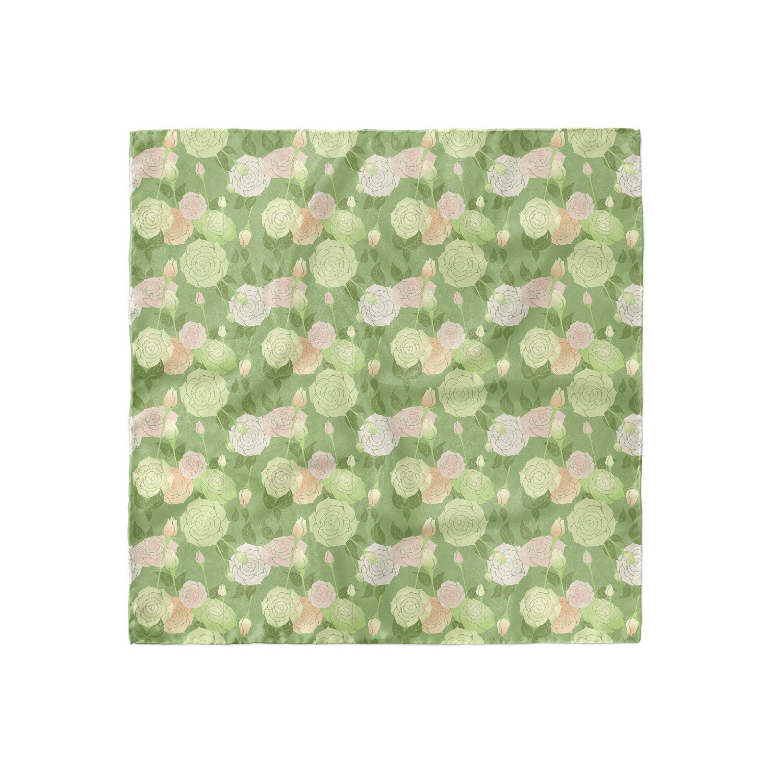 Ambesonne Rose Head Scarf - Pastel Abstract Floral Hair Wrap for Women, Soft Lightweight Headband for Everyday Use, Yoga, Beach & Travel Accessory