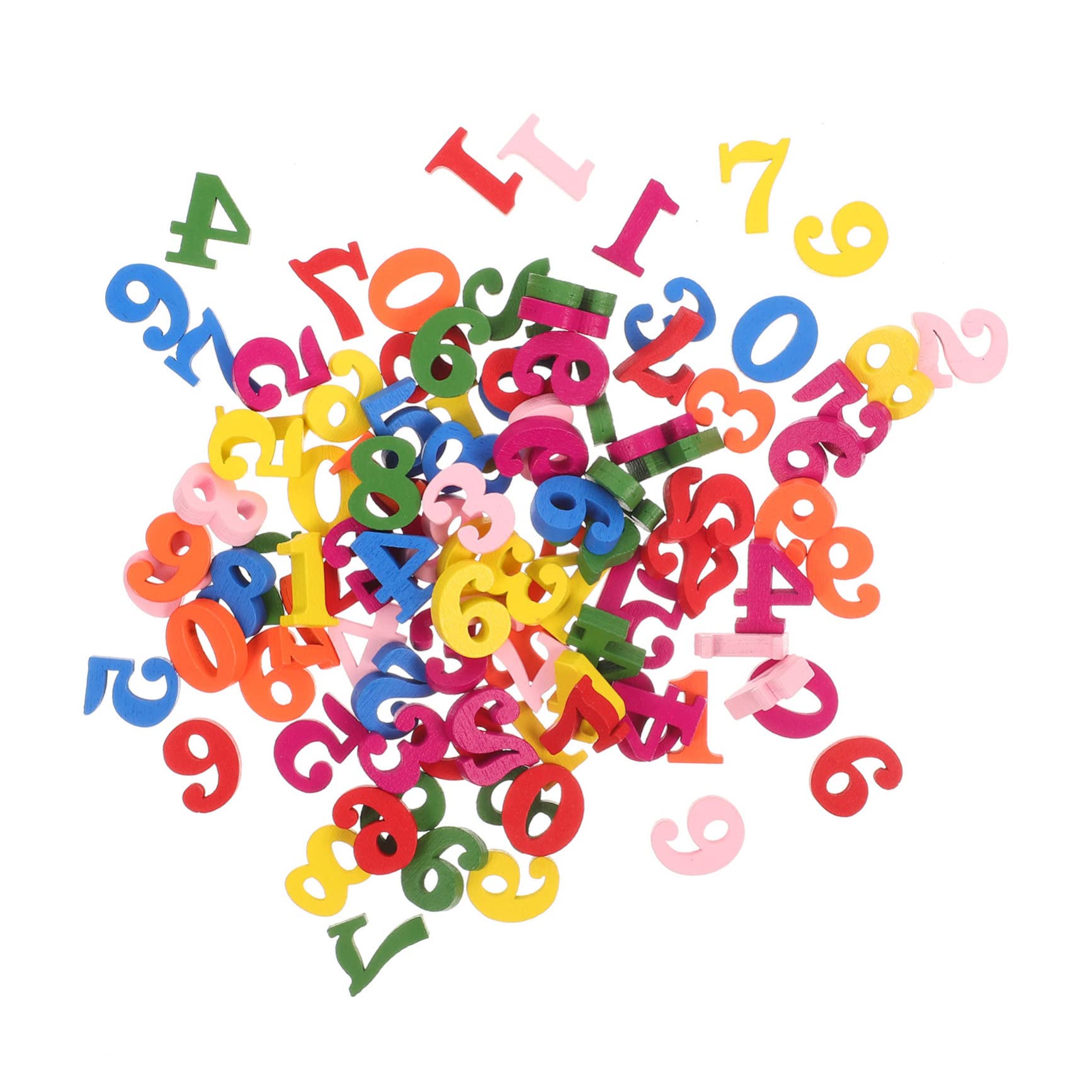 200pcs Colorful Wooden Number Toys for Kids - Preschool Learning, Counting, Scrapbooking & Craft Activities - Educational Math Puzzle Game for Toddlers & Children (Assorted Colors) - Perfect for Classroom, Homeschooling, and Early Childhood Development