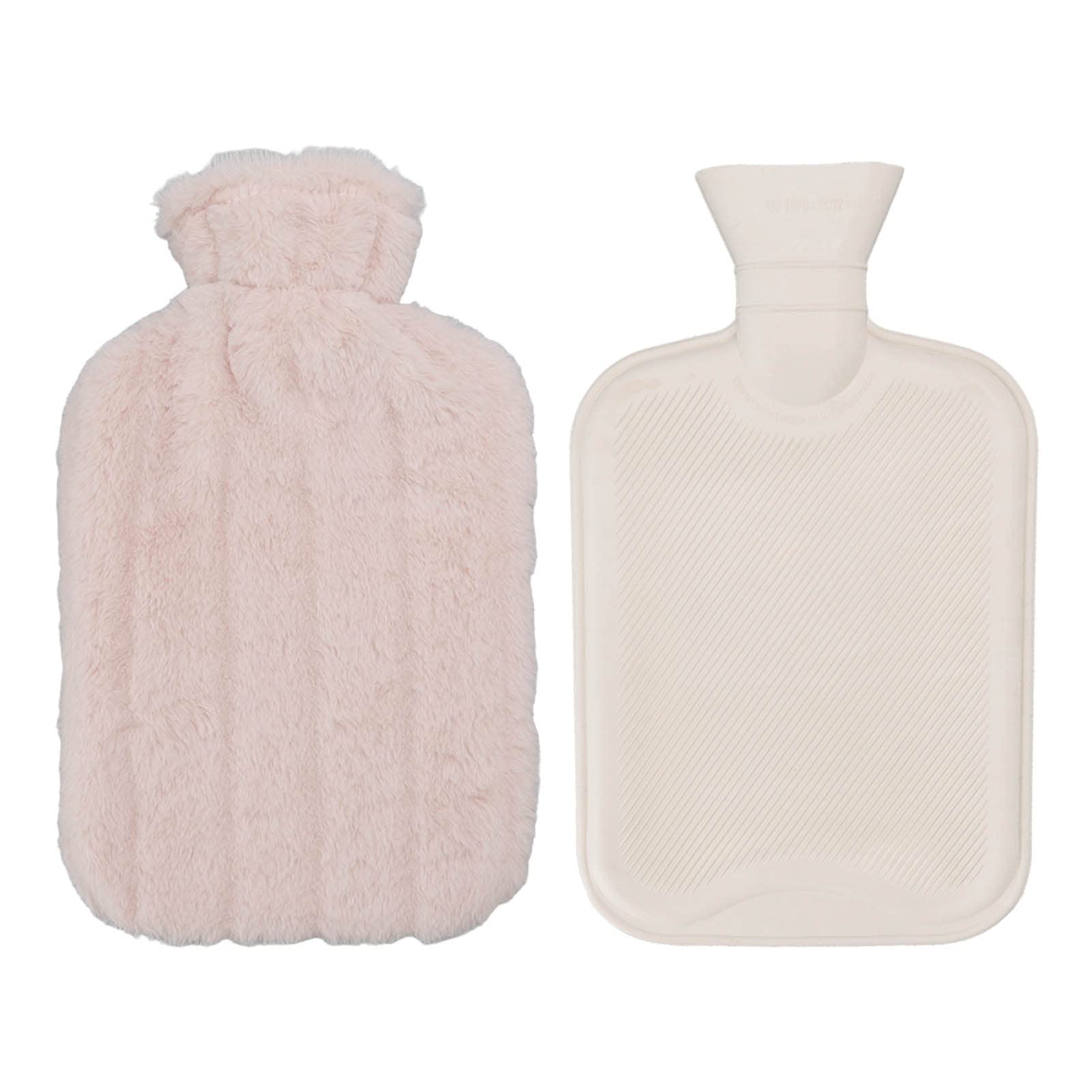 EXCLUZO 2000ML Hot Water Bottle with Soft Cover - High Density Leak-Proof Design for Winter Warmth, Pain Relief & Comfort (Apricot) | Perfect for Cold Nights, Menstrual Cramps & Muscle Relaxation
