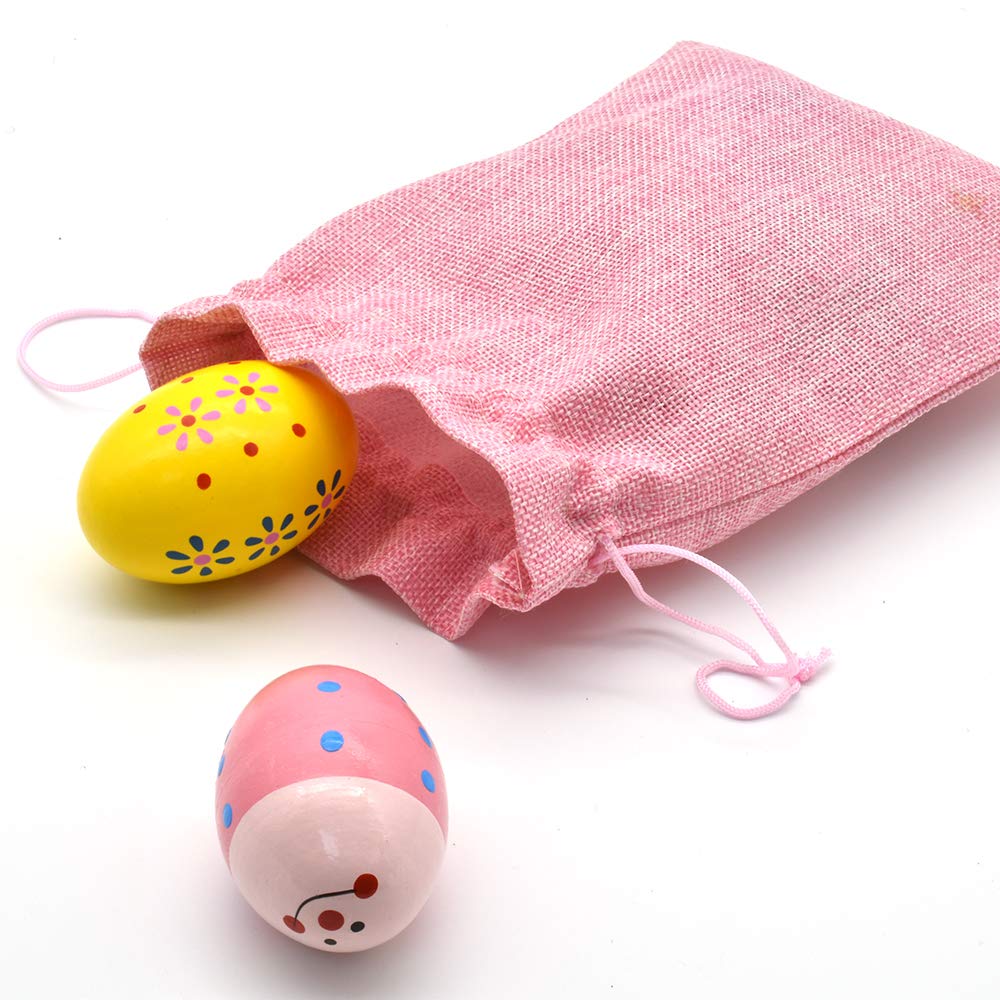 Hayder Wooden Easter Egg Shakers - 5 Pack Musical Percussion Toys for Kids, Easter Party Favors, Classroom Prizes & Basket Stuffers - Fun Easter Gifts for Children (Perfect for Easter Celebrations, Classroom Activities & Musical Playtime)