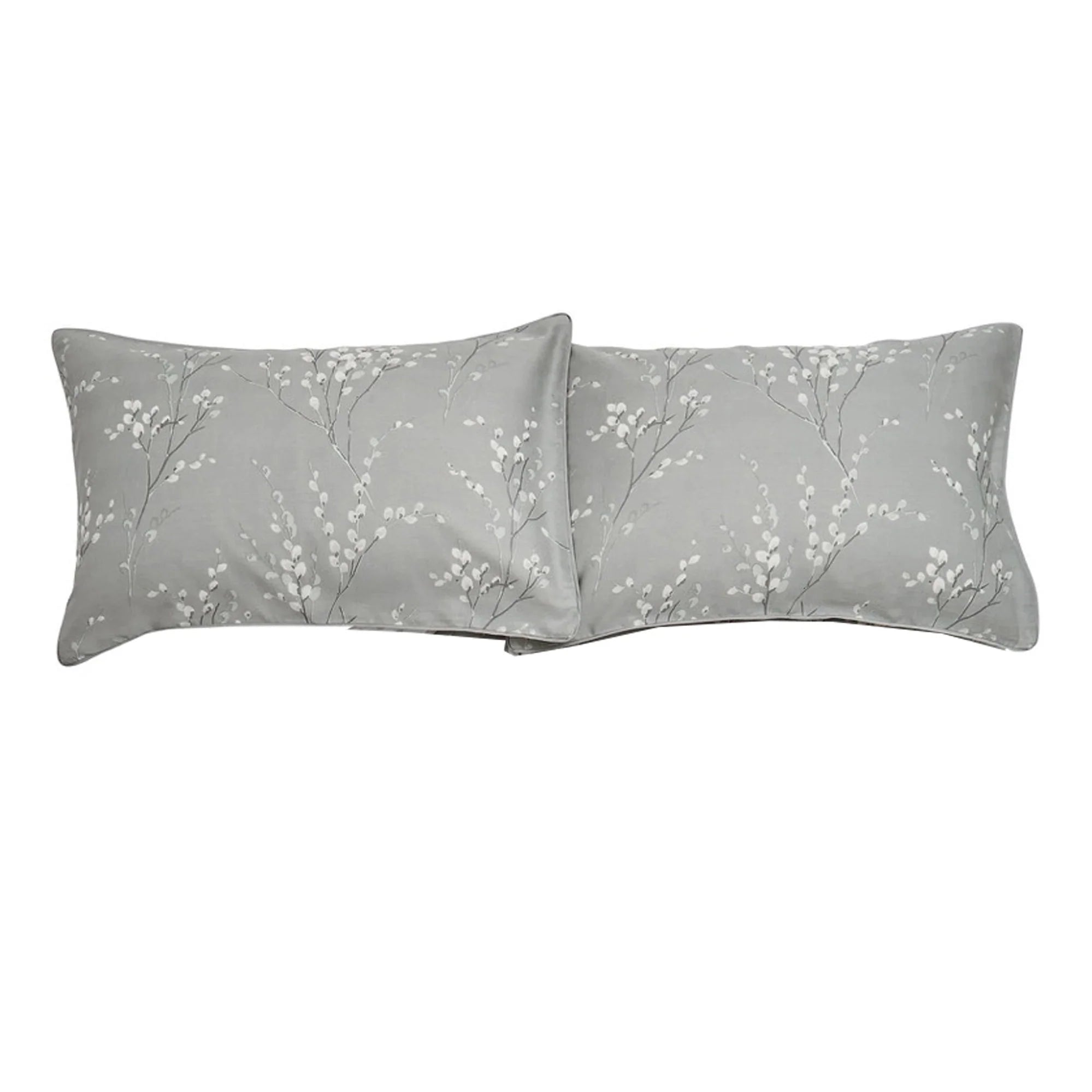 Laura Ashley Pussy Willow Duvet Cover Set - Queen Size, Steel Blue Floral Bedding Set with Pillowcases - Soft & Breathable Cotton for Cozy Bedroom Decor