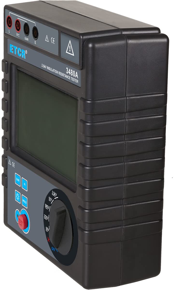 ETCR3480A Digital Insulation Resistance Tester 5KV, 0.1MΩ-400GΩ - High Voltage Electrical Safety Testing Device for Industrial Equipment, Power Lines & Home Appliances | Perfect for Electricians, Engineers & DIY Home Maintenance