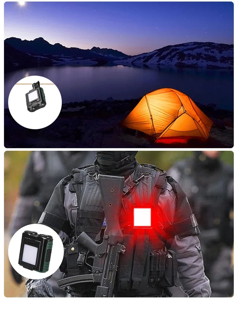 USB Rechargeable COB LED Headlamp - Adjustable Head Flashlight with Built-in Battery for Fishing, Camping, Hiking & Outdoor Activities | Hands-Free Lighting for Night Work, Running & Emergency Use
