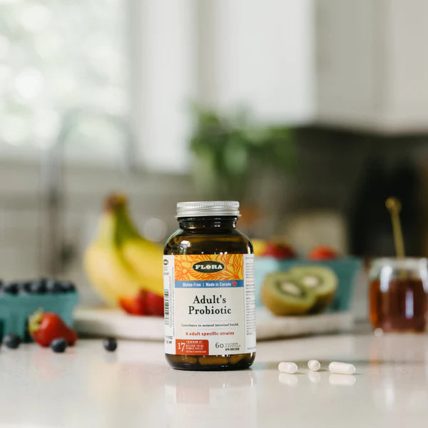 Flora Adult Probiotic Supplement - 17 Billion CFU, 120 Veggie Capsules for Digestive & Immune Health - Supports Gut Balance & Daily Wellness