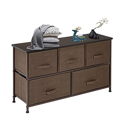 Brown Fabric Dresser Organizer with 2 Drawers - Closet Storage Solution for Bedroom, Nursery & Dorm Organization
