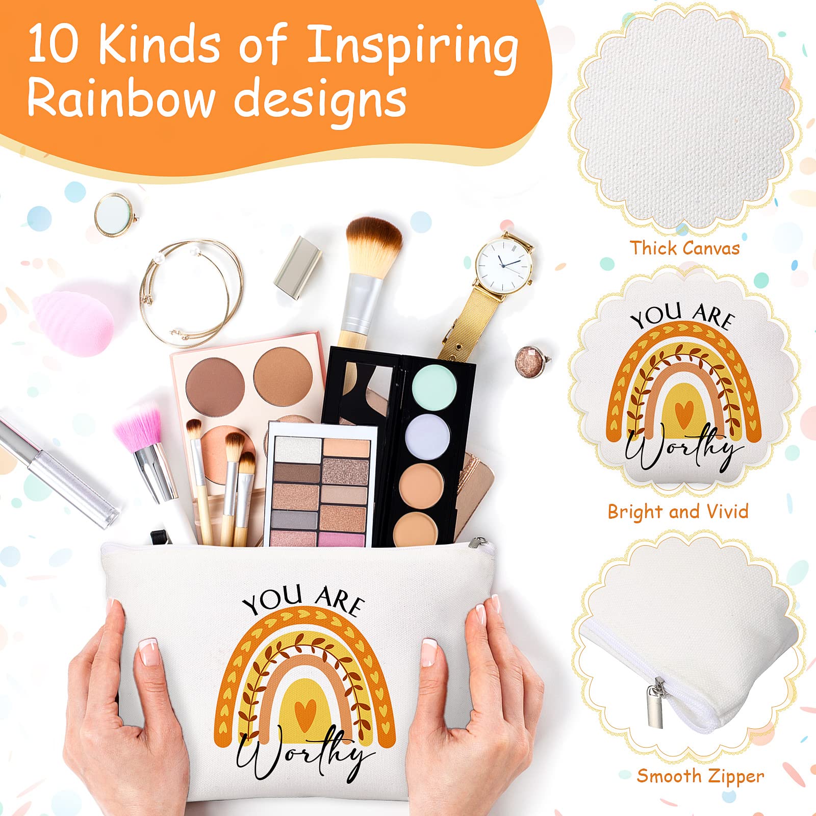 10-Piece Inspirational Gift Set for Women - 10 Keychains & 10 Tote Bags - Employee Appreciation, Thank You Gifts for Adults - Perfect for Corporate Events, Team Building & Motivational Rewards