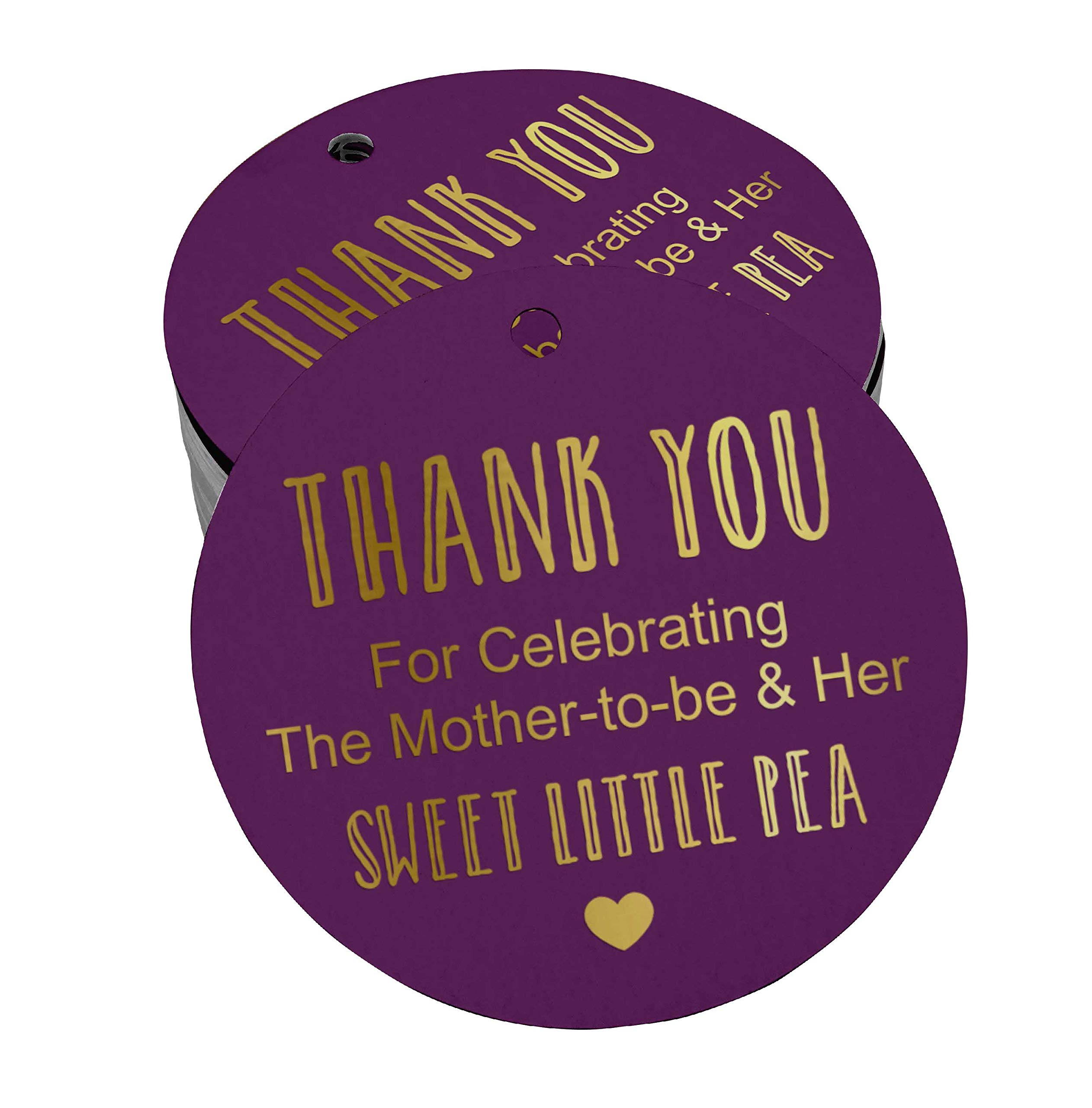 100 Pack Gold Foil Baby Shower Thank You Tags - Elegant Mother-to-Be Celebration Favor Tags for Baby Shower Decorations & Party Favors - Perfect for Gift Wrapping, Scrapbooking & DIY Crafts