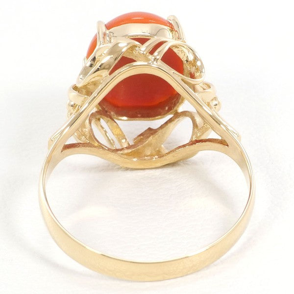 18K Yellow Gold Coral Ring for Women - Elegant Handmade Jewelry Gift for Her - Perfect for Weddings, Anniversaries & Special Occasions