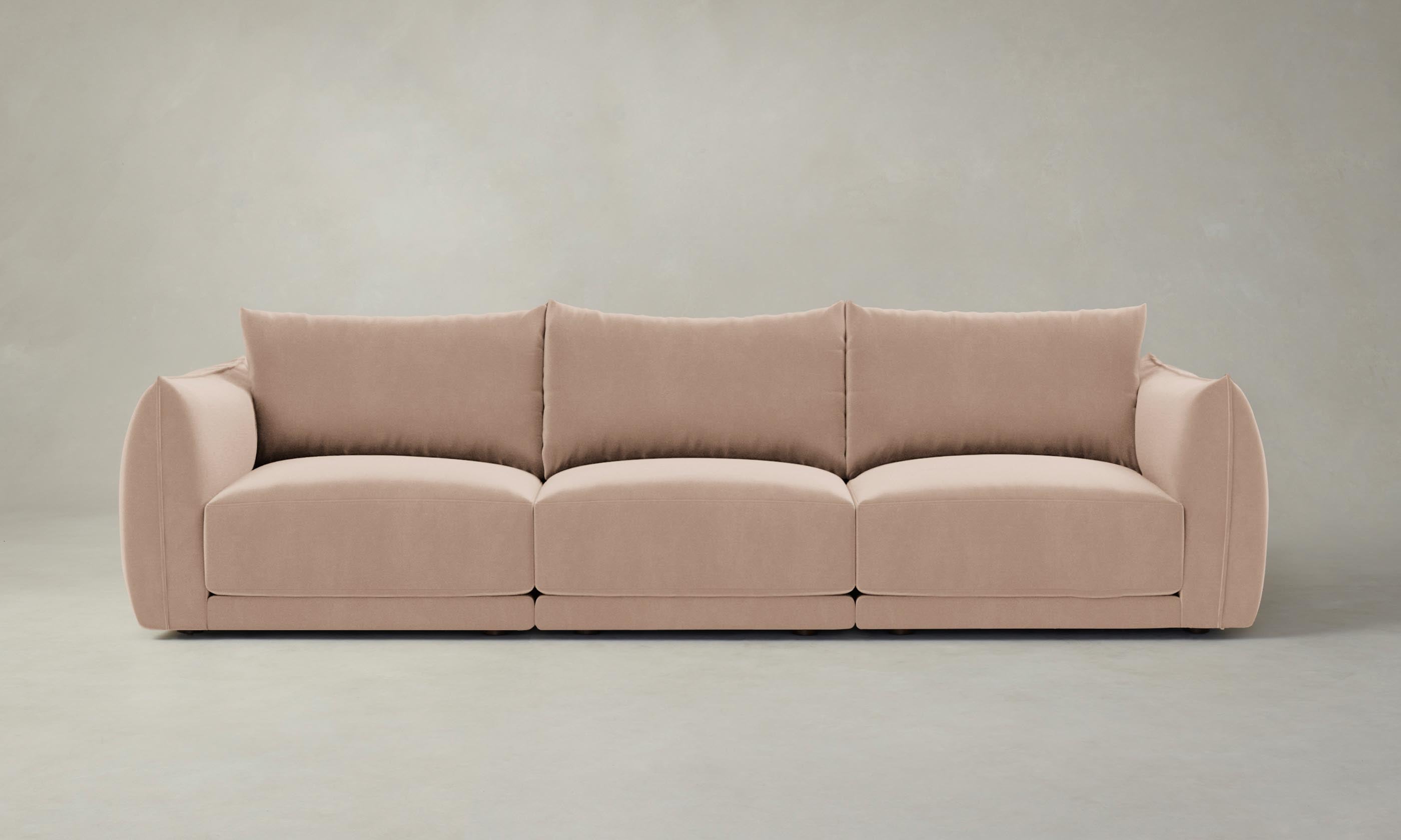 Jones Modular Sofa - Performance Velvet in Dusty Rose | Modern Sectional Couch for Living Room, Lounge & Home Theater