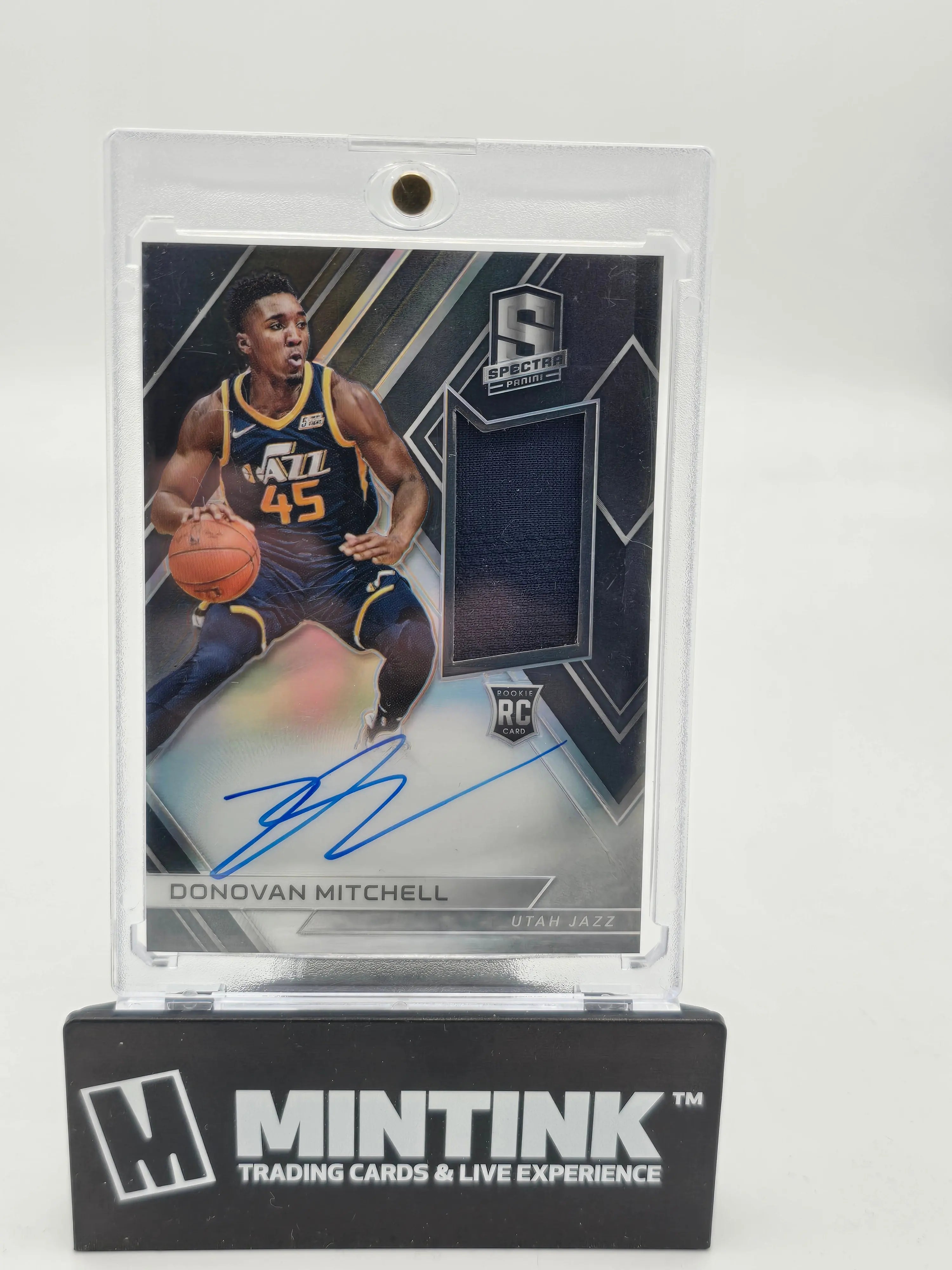 2017-18 Panini Spectra Donovan Mitchell Rookie Patch Auto Card /299 - NBA Collectible for Basketball Fans & Memorabilia Enthusiasts