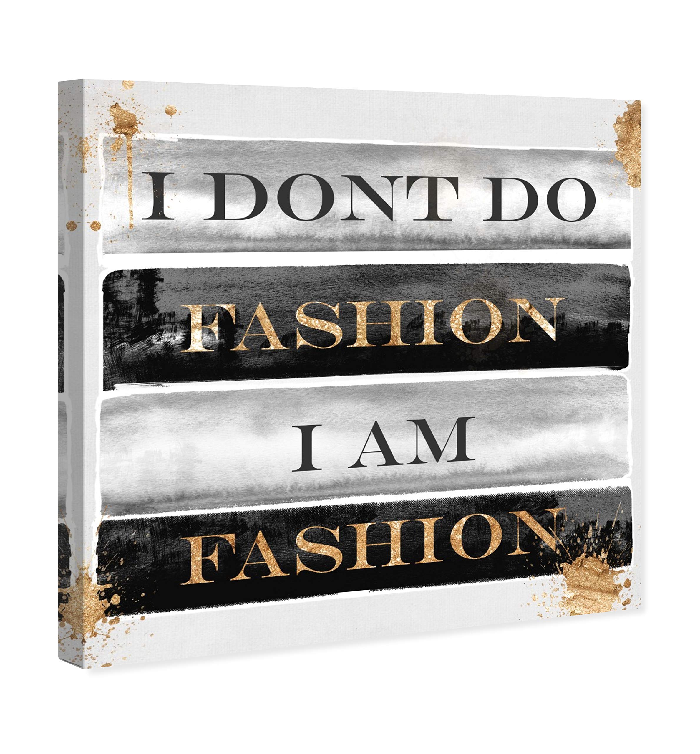 Wynwood Studio 'I Am Fashion Books' Wall Art Canvas Print - Typography & Quotes Home Décor - 30x30 Inches - Perfect for Living Room, Bedroom & Office Decor