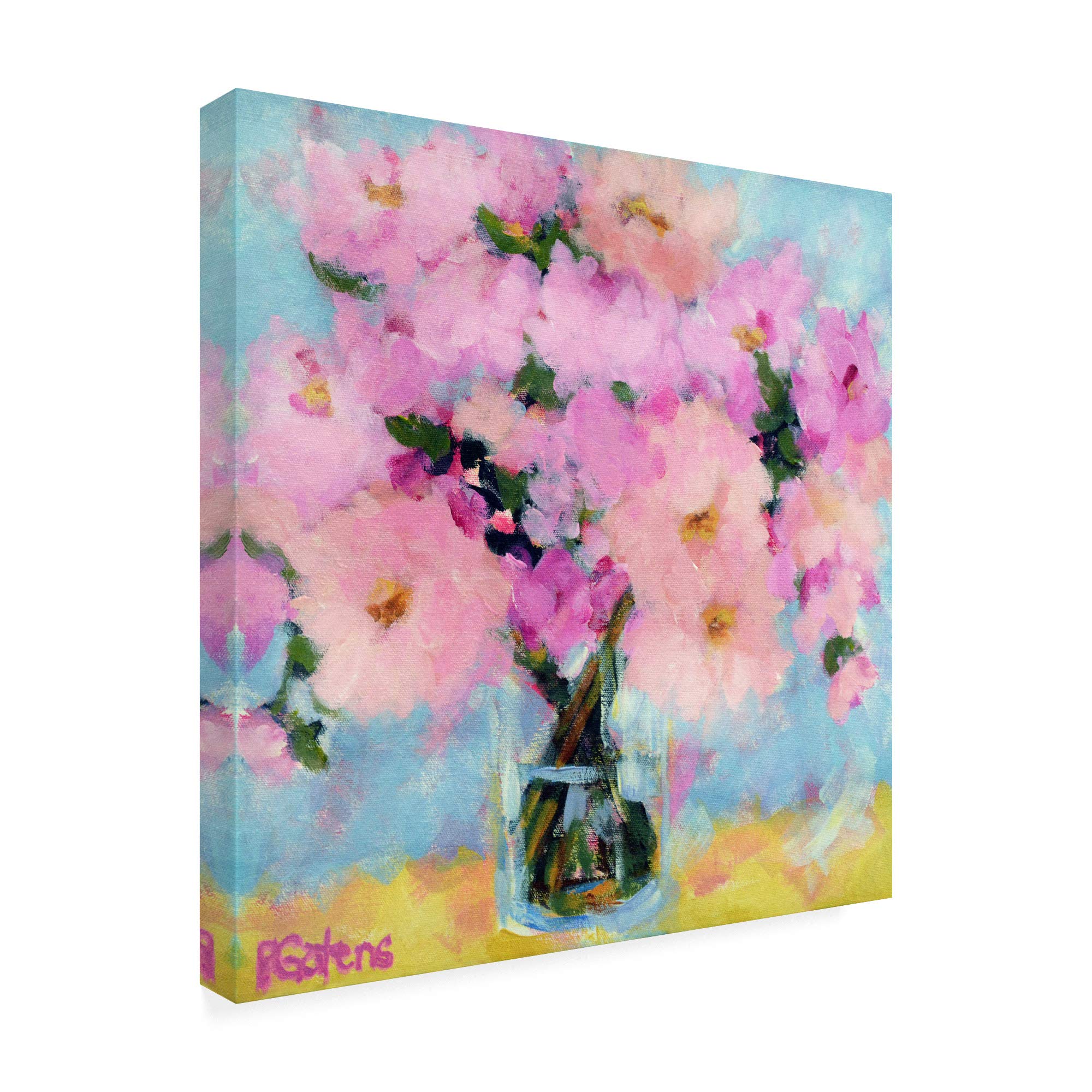 Trademark Fine Art 18x18 Bright Pink Peony Canvas Print by Pamela Gaten - Perfect for Living Room, Bedroom & Office Wall Decor