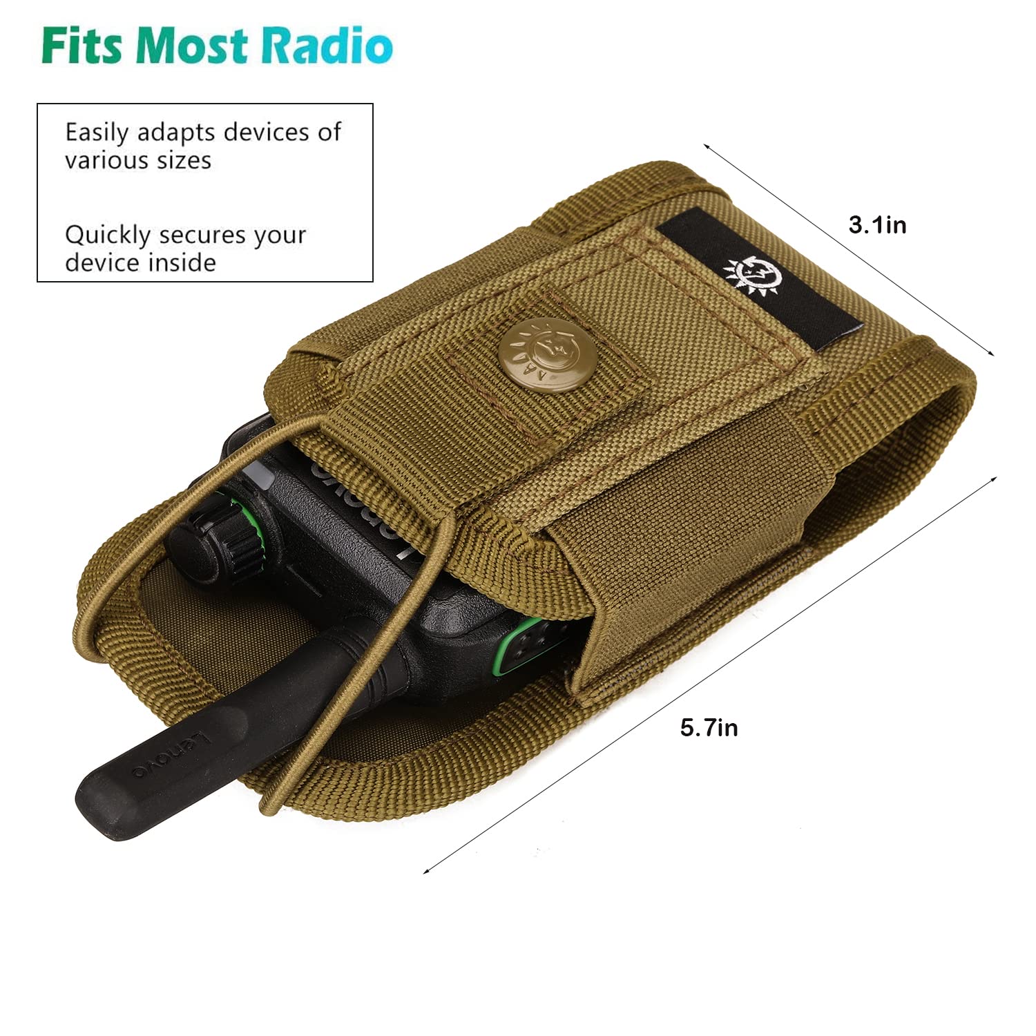 CREATOR Tactical Radio Pouch - Durable Two Way Radio Case & Holster Holder for Walkie Talkies - Perfect for Security, Construction & Outdoor Adventures