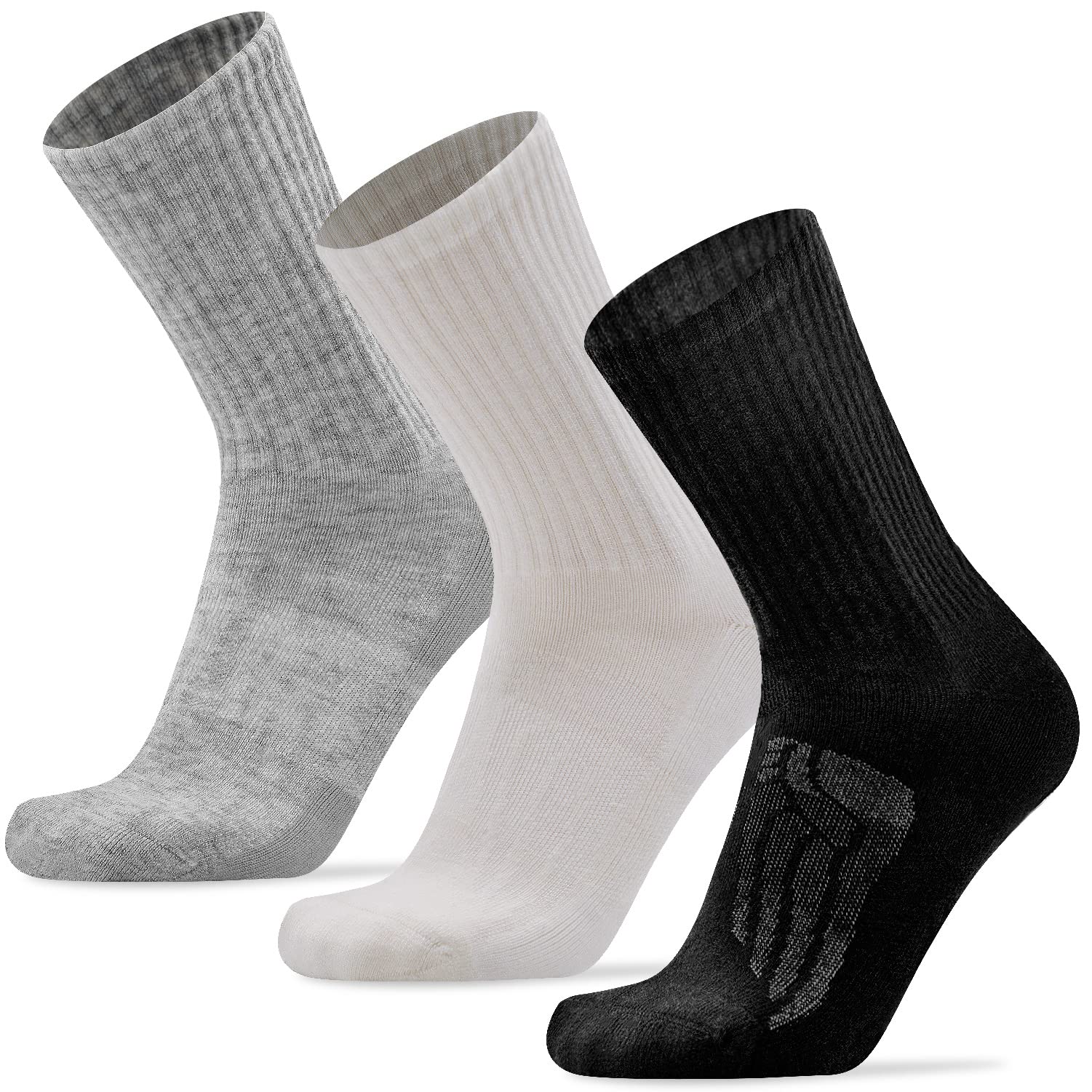 3 Pack Merino Wool Hiking Socks for Men & Women - Warm Thick Cushioned Crew Socks for Walking, Running & Outdoor Activities | All-Season Comfort for Hiking, Camping & Athletic Performance