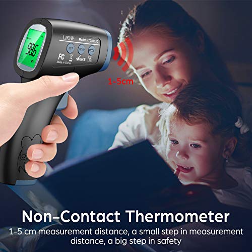 Non-Contact Infrared Thermometer with LCD Display & Memory Function - Fast, Accurate Digital Thermometer for Adults, Babies, Kids - Perfect for Home, Office, Medical Use and Fever Screening