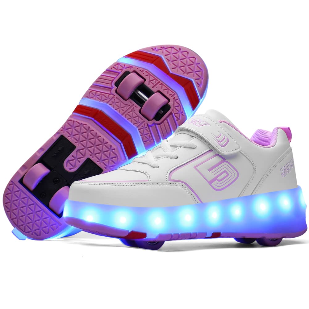 HIWISH LED Roller Skate Shoes for Kids - Flashing Wheels Sneakers for Boys & Girls - Perfect for Skateboarding & Outdoor Play
