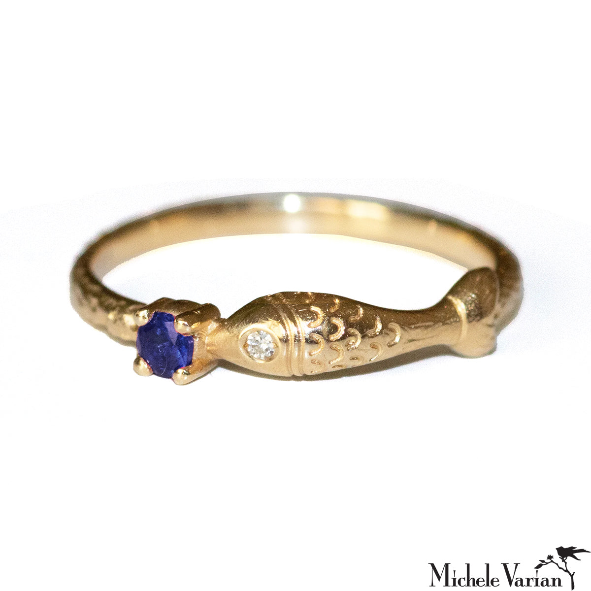 Blue Sapphire Dreaming Koi Ring - Elegant Sterling Silver Jewelry for Women | Perfect Gift for Birthday, Anniversary & Special Occasions