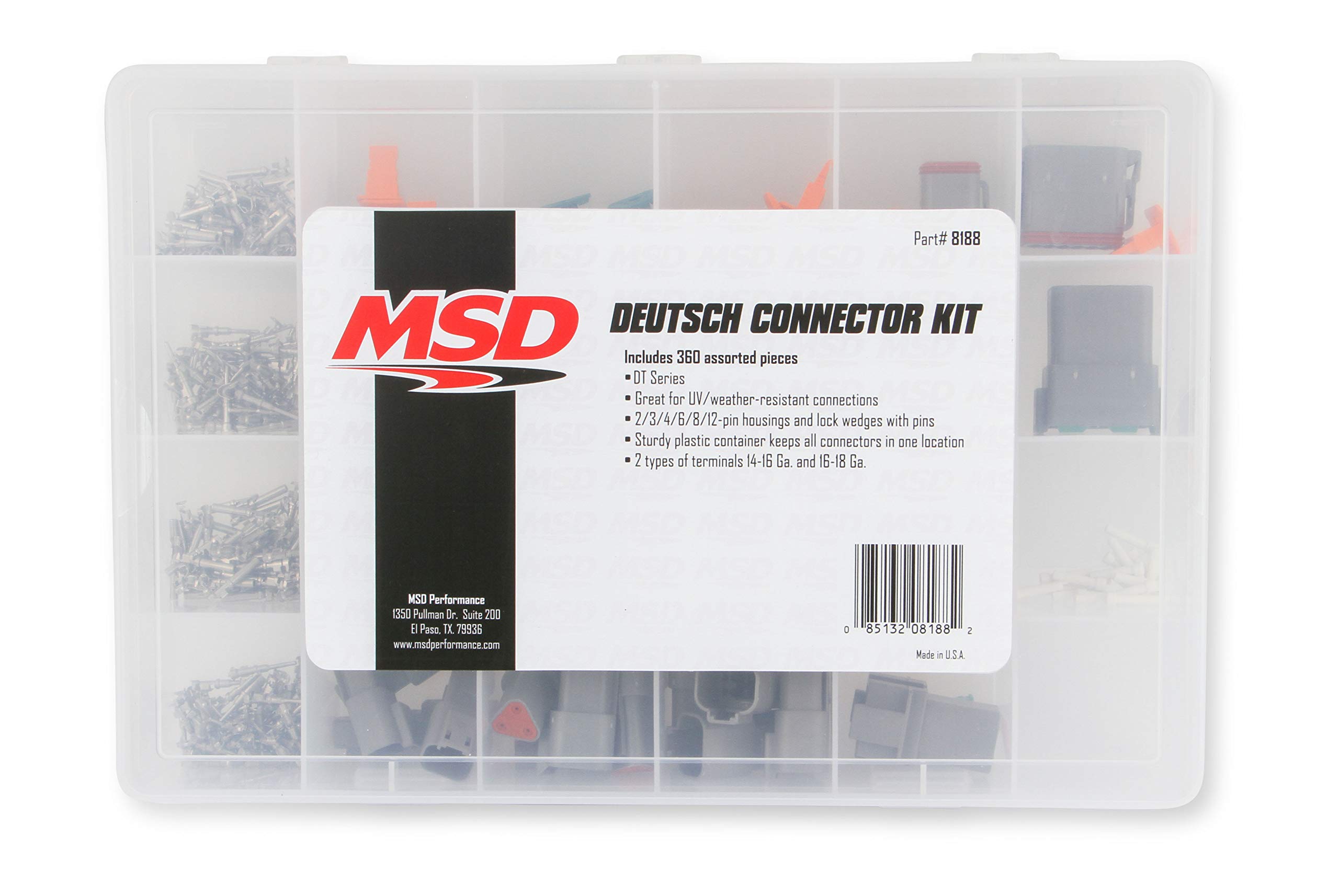 8188 MSD Deutsch Connector Kit - Waterproof Electrical Connectors for Automotive, Marine & Industrial Use - High Performance Wiring Solution for Harsh Environments