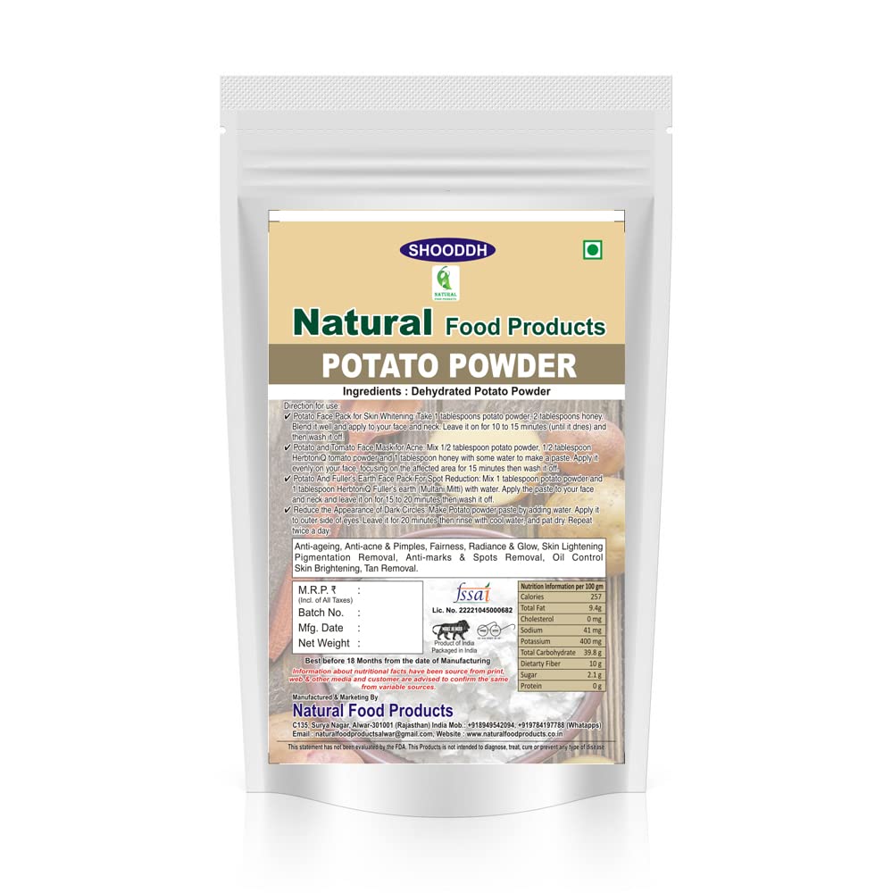 SHOODDH Potato Powder & Neem Leaf Powder Face Pack for Skin Brightening & Glow (2-Pack, 250g Each) | Natural Skin Care for Hyperpigmentation & Dark Spots | Perfect for Daily Skincare Routine & Spa Treatments