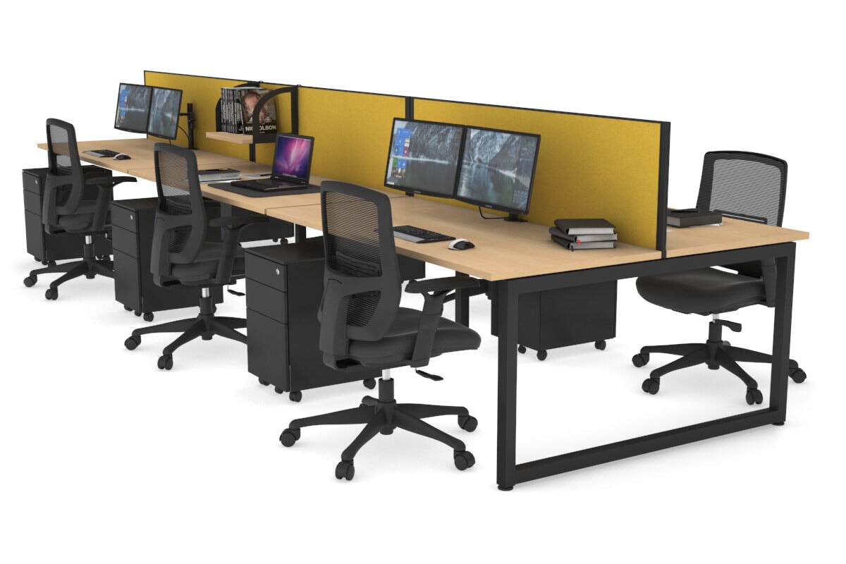 Quadro Loop Legs 6-Person Office Workstation Desk [1800L x 700W] - Modern Collaborative Workspace Solution for Team Projects & Open Office Layouts