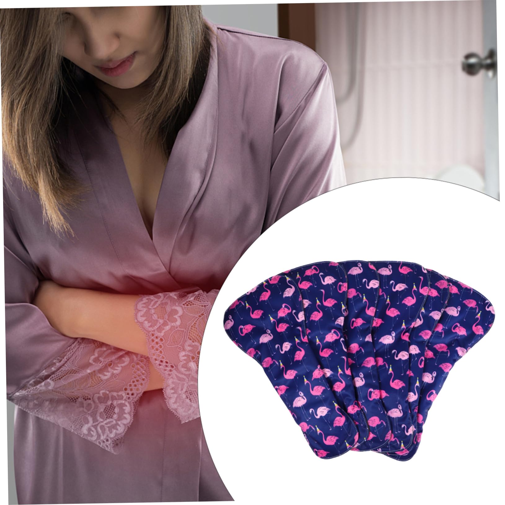 BUTIFULSIC Reusable Bamboo Carbon Fiber Sanitary Pads - Washable Menstrual Pads Set with Purple Mother Panties | Eco-Friendly Period Care for Women | Perfect for Night Use, Postpartum & Sensitive Skin