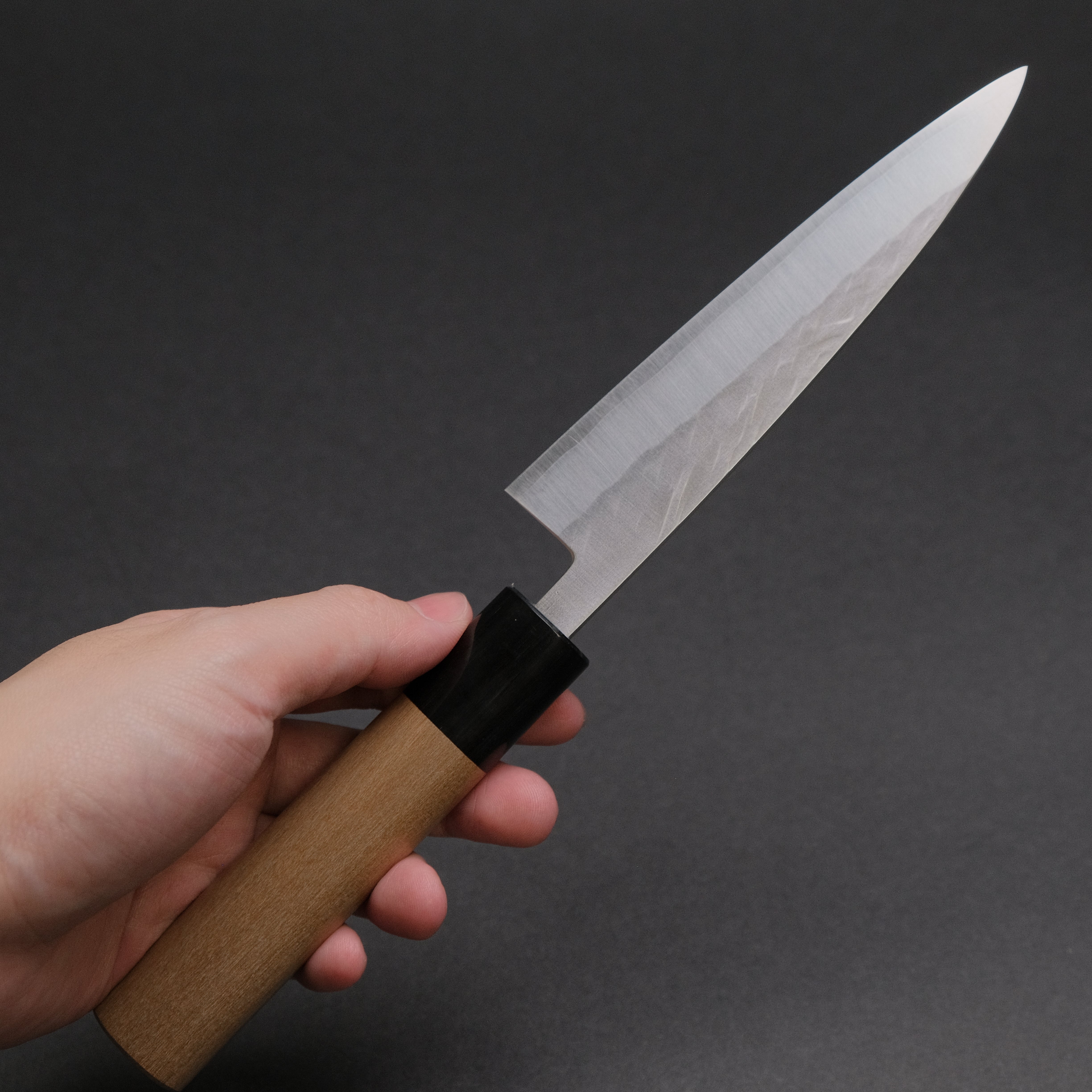 Hitohira TD SLD Tsuchime Petty Knife 135mm - Japanese Damascus Steel Blade with Ho Wood D-Shaped Handle - Perfect for Precision Slicing, Fruit Cutting & Small Kitchen Tasks