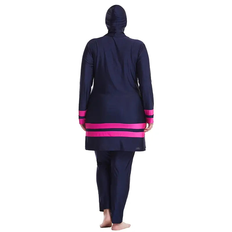 Plus Size Halal Swimwear for Women - Modest 3 Piece Burqini Swimsuit Set | Full Coverage Islamic Beachwear for Swimming, Surfing & Water Activities