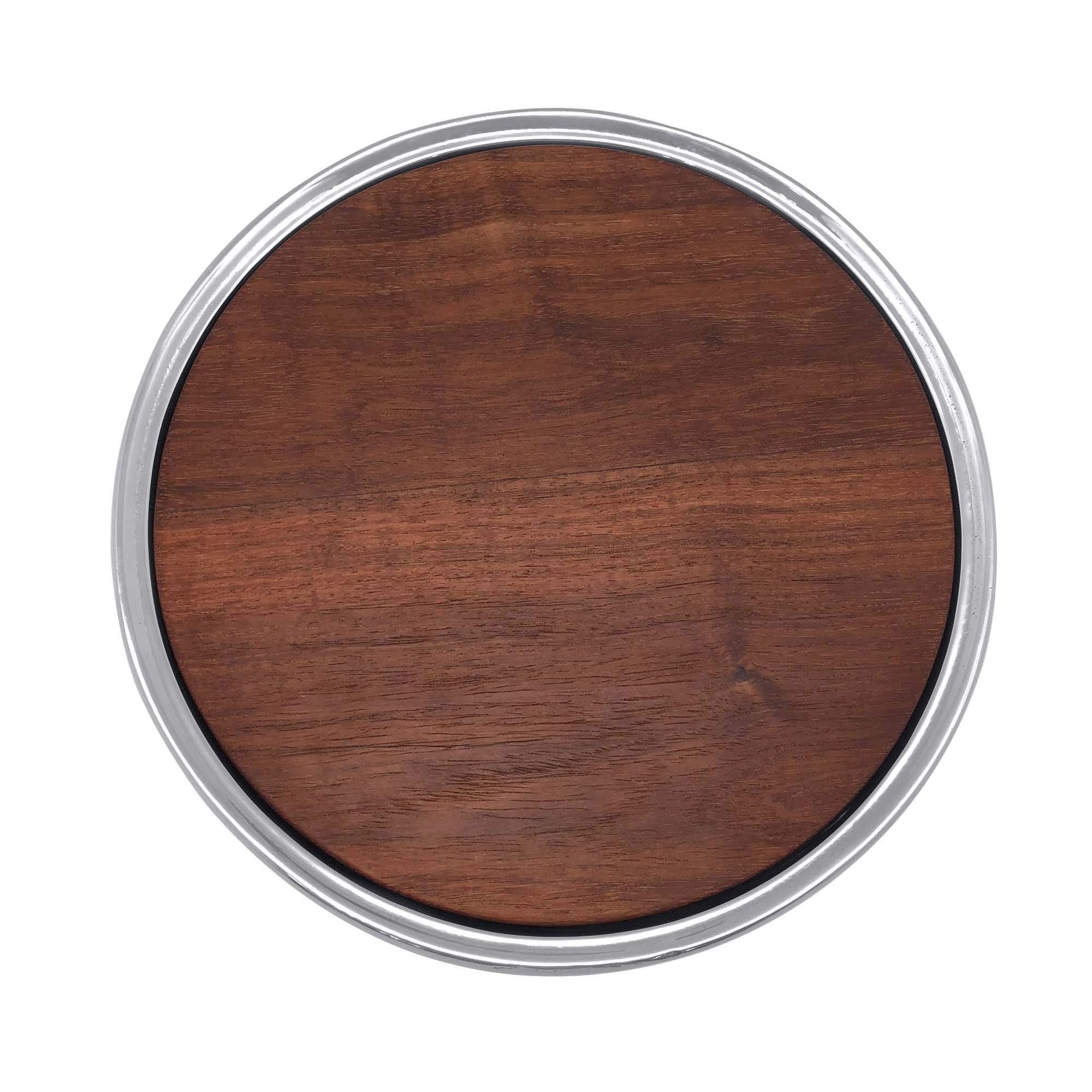 MARIPOSA Signature Round Cheese Board with Dark Wood Insert - Elegant Brown Serving Tray for Cheese, Charcuterie & Entertaining - Perfect for Dinner Parties, Wine Nights & Holiday Gatherings