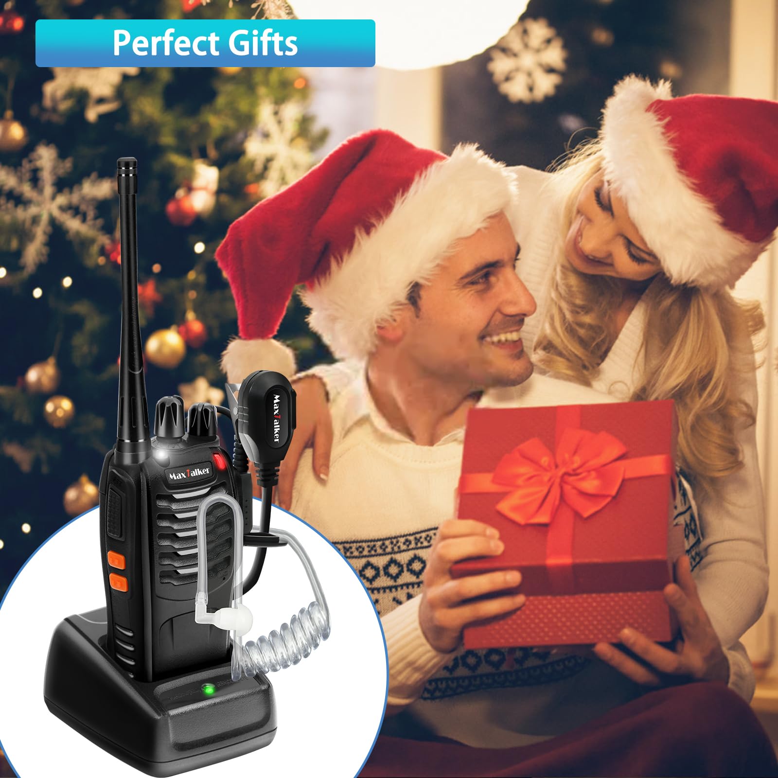 MT-8S Long Range Walkie Talkies for Adults - Rechargeable 2-Way Radios with VOX, Flashlight & 1500mAh Li-ion Battery (2 Pack) - Perfect for Hiking, Camping, Construction Sites and Outdoor Adventures