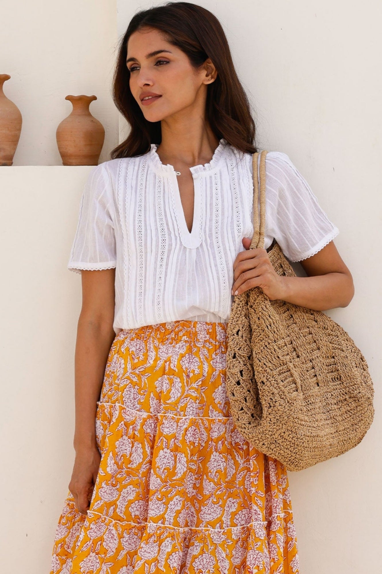 Vienna Short Sleeve Blouse for Women - Stylish White Summer Top | Perfect for Casual Outings, Office Wear & Date Nights