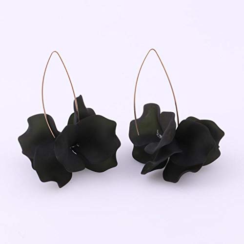 Boho Summer Rose Resin Petal Drop Earrings for Women - Floral Acrylic Dangle Hoop Earrings | Perfect for Beach Weddings, Date Nights & Boho Fashion Accessories