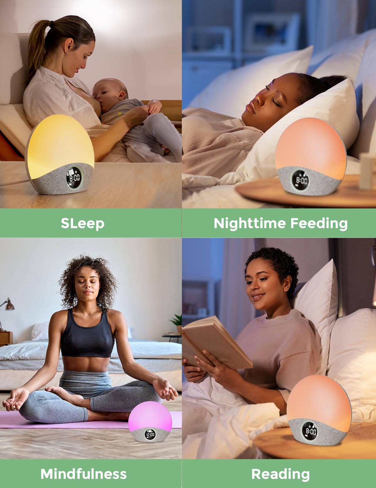 Momcozy Sunrise Alarm Clock & White Noise Machine for Adults & Babies - Dimmable Night Light, 30 Soothing Sleep Sounds, 7 Color Options - Ideal for Heavy Sleepers & Nursery Bedrooms | Perfect for Gentle Wake-Ups, Relaxation & Better Sleep
