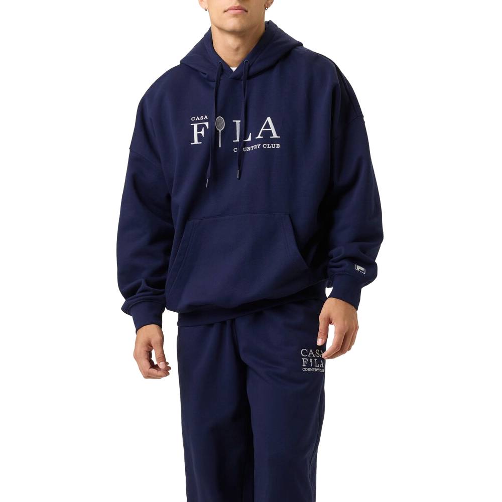 Fila Unisex Country Club Hoodie - Navy Blue Pullover Sweatshirt for Men & Women | Casual Wear, Gym, Lounge, Street Fashion