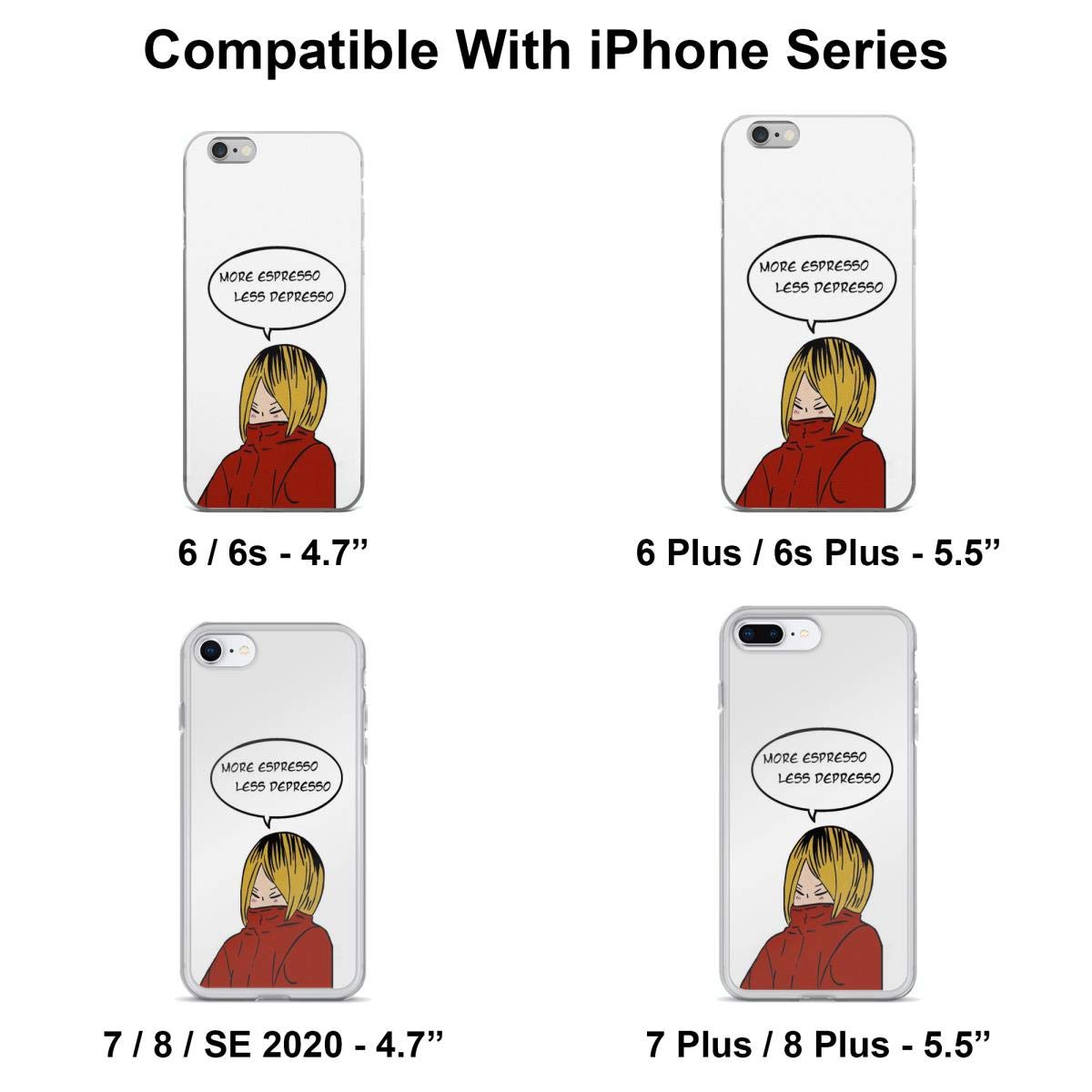 Kenma Kozume Anime Character Clear Shockproof Phone Case for iPhone 15 14 13 12 11 X Xs XR 8 7 6 6s Plus Pro Max - Perfect for Haikyuu Fans, Daily Use & Gift Giving