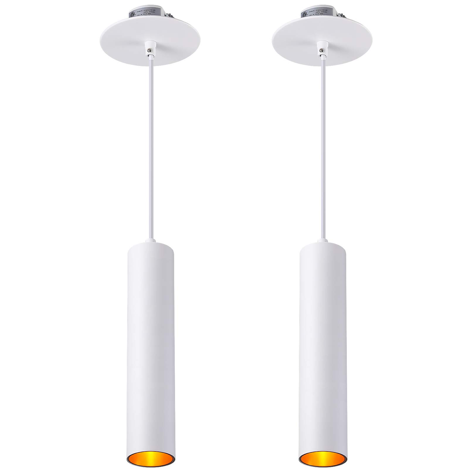 LEONLITE LED Cylinder Pendant Lights - Modern Minimalist Dimmable Ceiling Fixtures with Integrated J-Box, CRI90 Aluminum Hanging Lights for 3