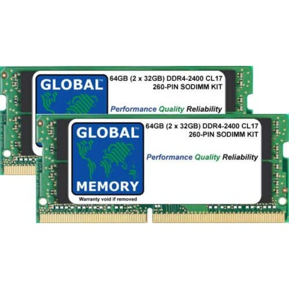 64GB (2x32GB) DDR4 2400MHz SODIMM Laptop RAM Memory Kit - PC4-19200 260-Pin for Notebooks & Ultrabooks | Upgrade for Gaming, Video Editing & Multitasking